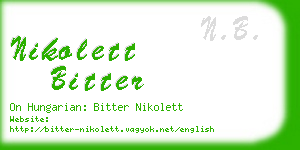 nikolett bitter business card